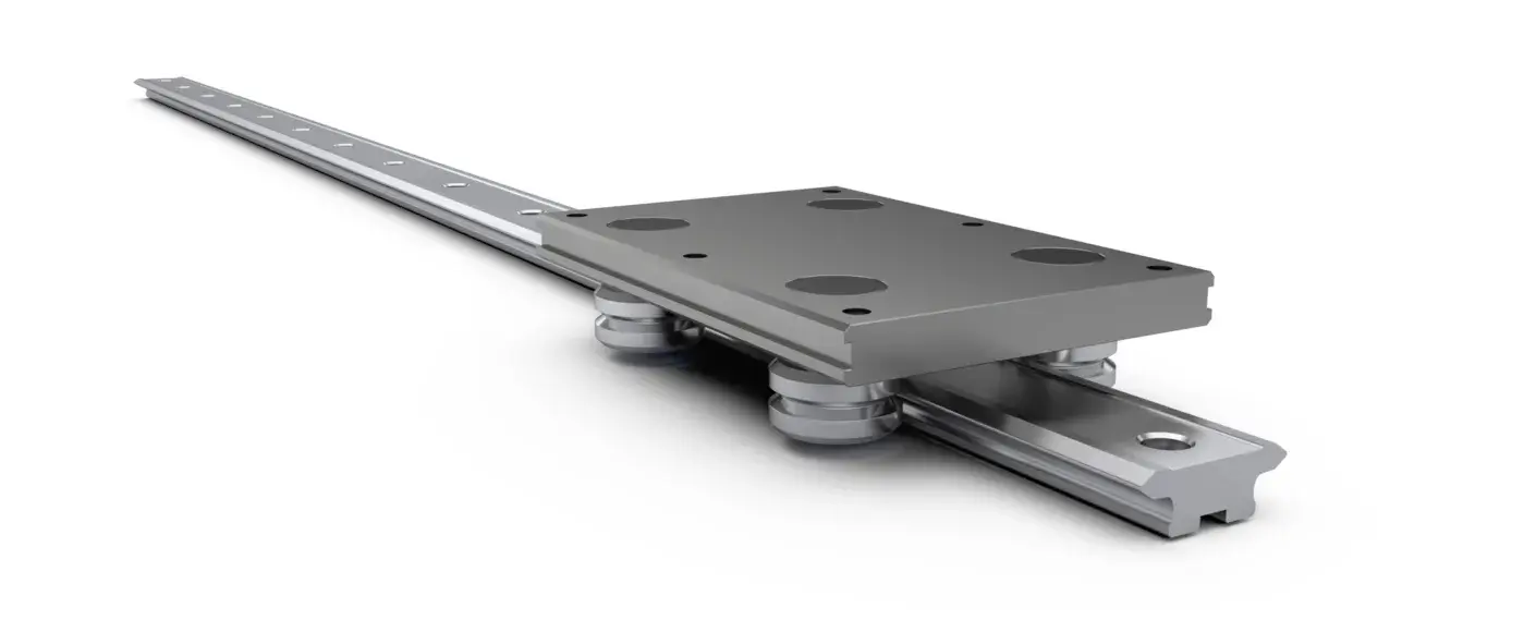 SL2 不锈钢导轨 及承载滑座侧视图