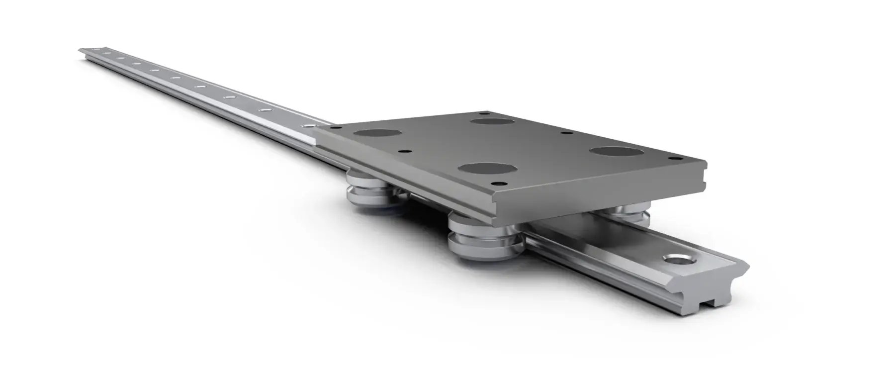 SL2 不锈钢导轨 及承载滑座侧视图