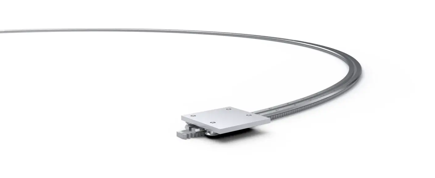 大直径环形导轨、轨段和轨道系统 环形与承载滑座剖面图